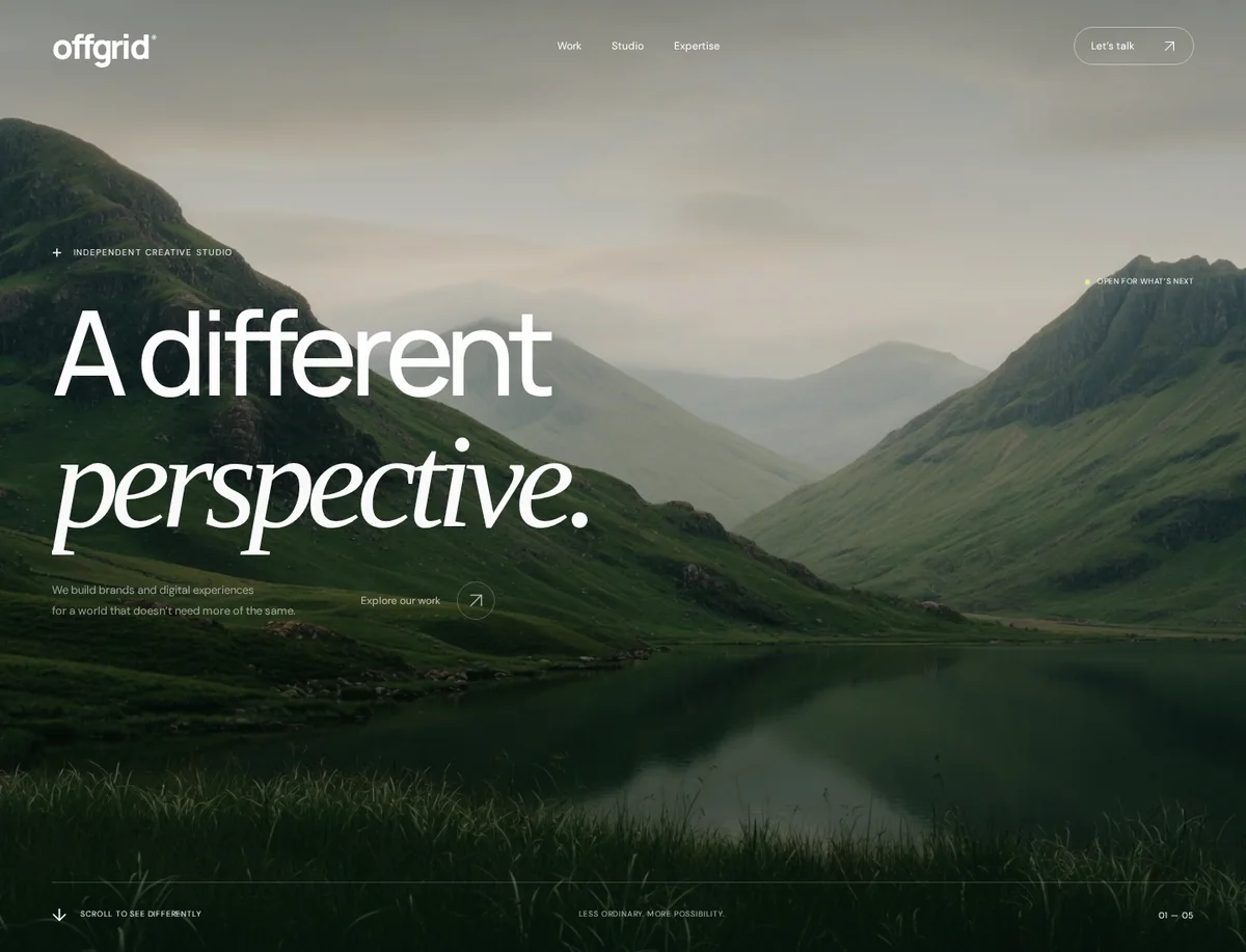 Offgrid website homepage